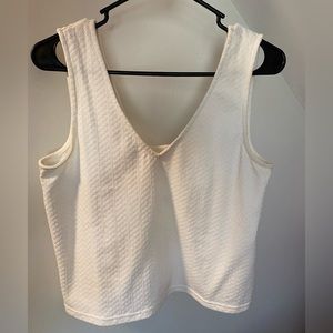 Madewell White V Neck Tank Crop Top